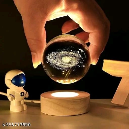 3D Galaxy Crystal Ball Night Light Lamp. - Image 1